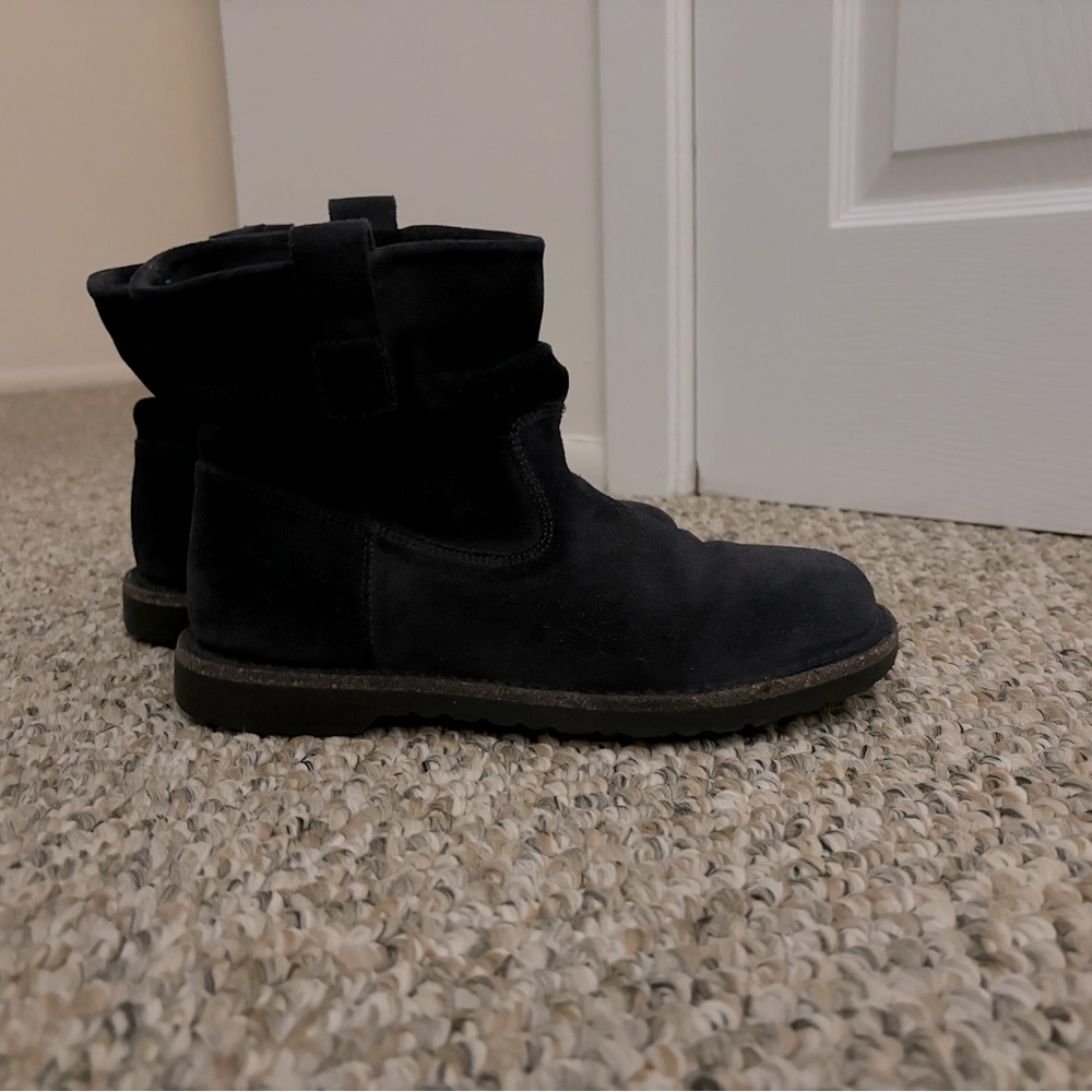Worn twice Birkenstock booties.